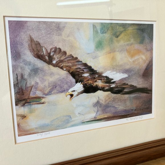 Rocky Barstad SOARING Bald Eagle Framed Art Print 10x12" Signed & Numbered #310 - Picture 2 of 6